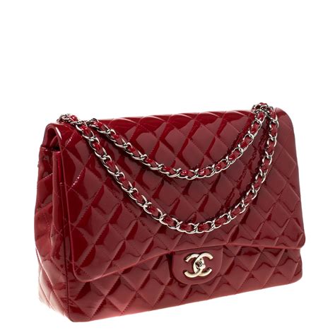 red chanel purse|red patent leather chanel bag.